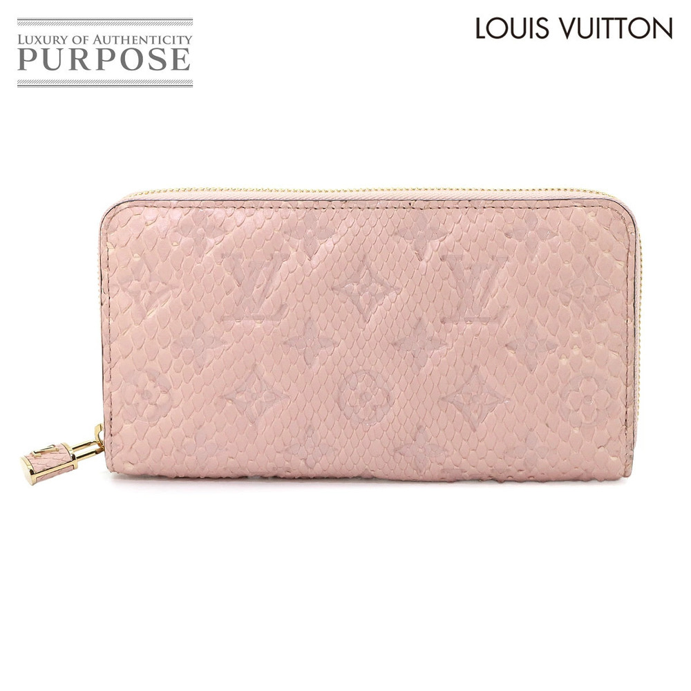 Louis Vuitton Python Monogram Exotic Zippy Wallet Long Leather Pink